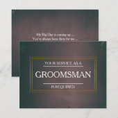 Uw dienst wordt gevraagd als Groomsman Uitnodiging (Voorkant / Achterkant)