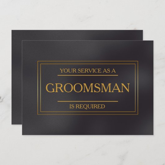 Uw dienst wordt gevraagd als Groomsman Uitnodiging (Voorkant / Achterkant)
