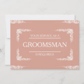 Uw dienst wordt gevraagd als Groomsman Uitnodiging (Voorkant)