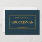 Uw dienst wordt gevraagd als Groomsman Uitnodiging (Voorkant)