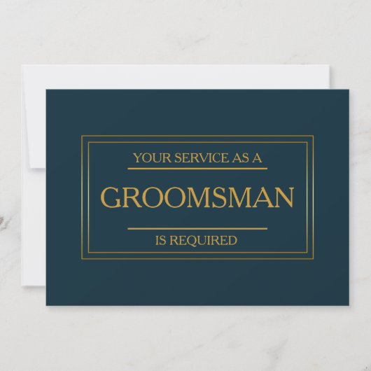 Uw dienst wordt gevraagd als Groomsman Uitnodiging (Voorkant)
