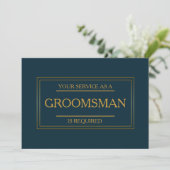Uw dienst wordt gevraagd als Groomsman Uitnodiging (Staand voorkant)