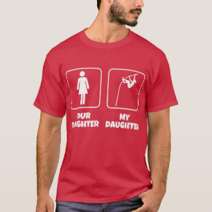 Uw dochter Mijn dochter Funny Pole Vault T-shirt