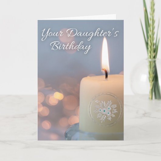 Uw dochters Verjaardagsherdenking met Kaars Kaart (Voorkant)