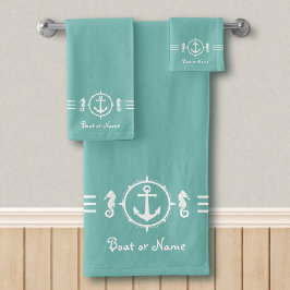 Uw doekdoekje op de borst Seahorse Anchor Bath Set Bad Handdoek