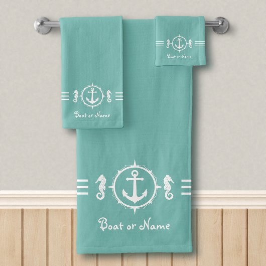 Uw doekdoekje op de borst Seahorse Anchor Bath Set Bad Handdoek