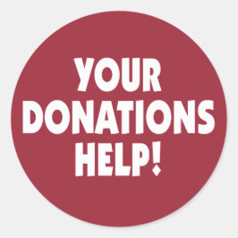 Uw Donatie Help-sticker Ronde Sticker