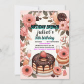 uw Donut pannenkoek volwassen roze Brunch 30e verj Kaart (Voorkant)