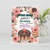 uw Donut pannenkoek volwassen roze Brunch 30e verj Kaart (Staand voorkant)