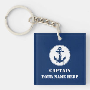 Uw douanenaam of naam van de boot met Rope & Ancho Sleutelhanger