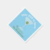 Uw drankje is hier Custom Pickle Martini - Blauw Servet (Hoek)