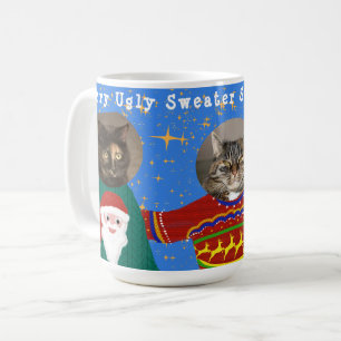 Uw drie katten Draag lelijke kersttruien Foto Koffiemok