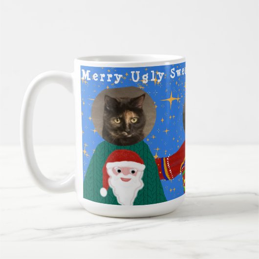 Uw drie katten Draag lelijke kersttruien Foto Koffiemok (Links)