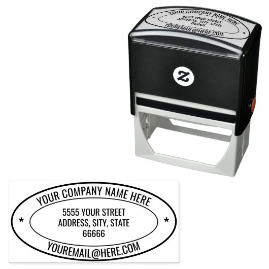 Uw e-mailadres Oval Self-inking Stamp Sjabloon Zelfinktende Stempel (In situ)