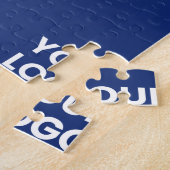 Uw eenvoudige herhalende Logo | Blauwe helling Legpuzzel (Zijkant)