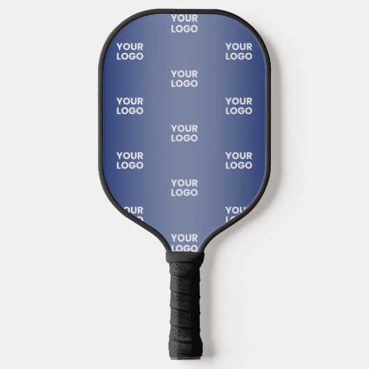 Uw eenvoudige herhalende Logo | Blauwe helling Pickleball Paddle (Voorkant)