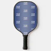 Uw eenvoudige herhalende Logo | Blauwe helling Pickleball Paddle (Achterkant)