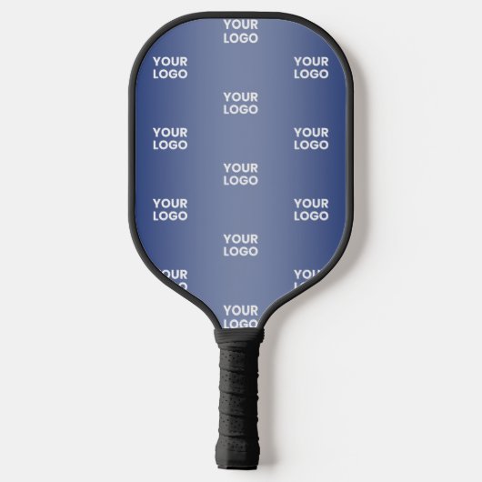 Uw eenvoudige herhalende Logo | Blauwe helling Pickleball Paddle (Achterkant)