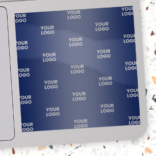 Uw eenvoudige herhalende Logo Transparant blauw Sticker