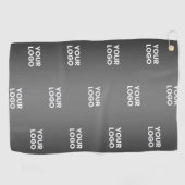 Uw eenvoudige herhalende Logo | Verloop zwart en g Golfhanddoek (Horizontaal)