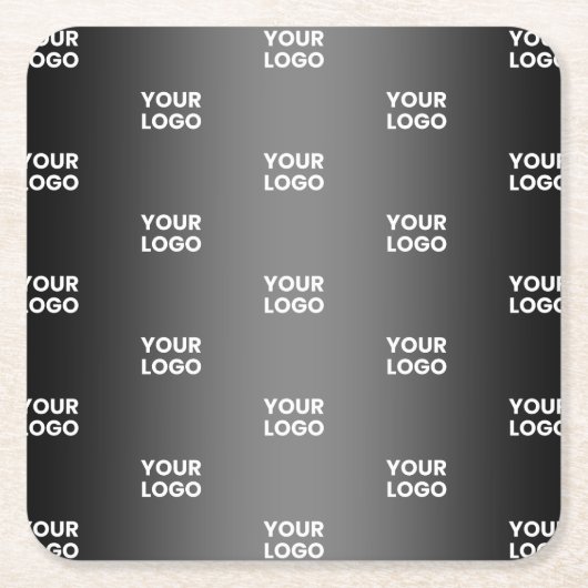 Uw eenvoudige herhalende Logo | Verloop zwart en g Kartonnen Onderzetters (Voorkant)