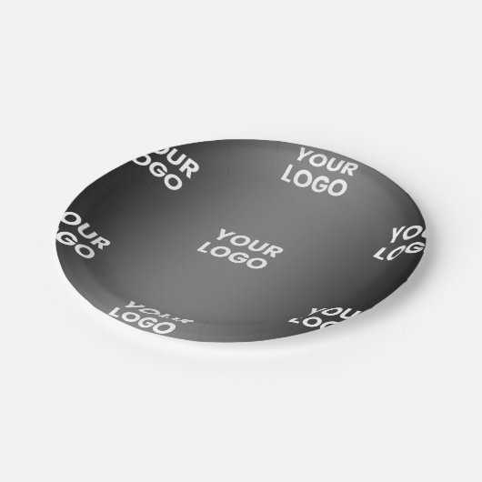 Uw eenvoudige herhalende Logo | Verloop zwart en g Papieren Bordje (Gekanteld)
