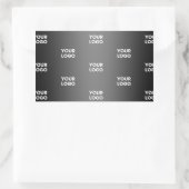 Uw eenvoudige herhalende Logo | Verloop zwart en g Rechthoekige Sticker (Tas)