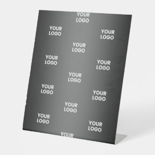 Uw eenvoudige herhalende Logo Verloop zwart en g Reclamebord Met Voetstuk