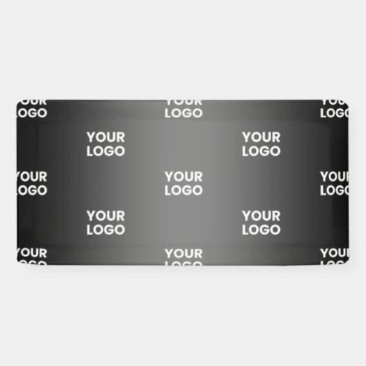 Uw eenvoudige herhalende Logo | Verloop zwart en g Spandoek (Horizontaal)