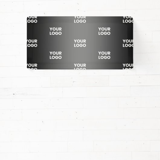 Uw eenvoudige herhalende Logo | Verloop zwart en g Spandoek (Insitu)