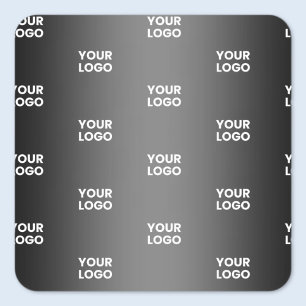 Uw Eenvoudige Herhalende Logo Zwart & Grijs Verl Vierkante Sticker