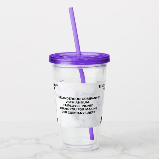 Uw eenvoudige, moderne Logo Acryl Drinkbeker (Links)