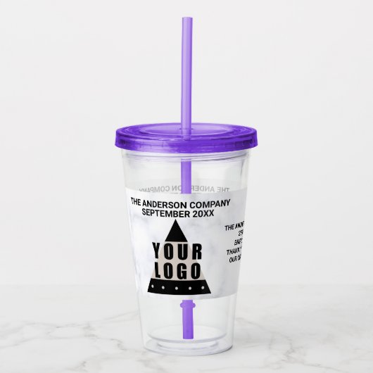 Uw eenvoudige, moderne Logo Acryl Drinkbeker (Voorkant)