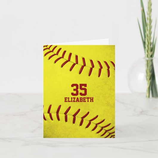 uw eenvoudige softbalgroet van het douanebericht kaart (Voorkant)