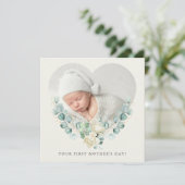 Uw eerste bloemenfoto Moederdag Flat Kaart (Staand voorkant)