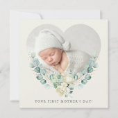 Uw eerste bloemenfoto Moederdag Flat Kaart (Voorkant)