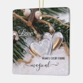 Uw eerste kerstfeest samen keramisch ornament (Links)