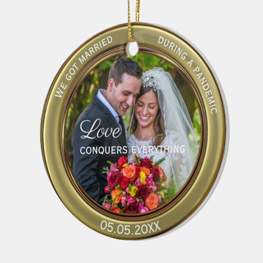 Uw eerste kerstfeest samen keramisch ornament (Links)