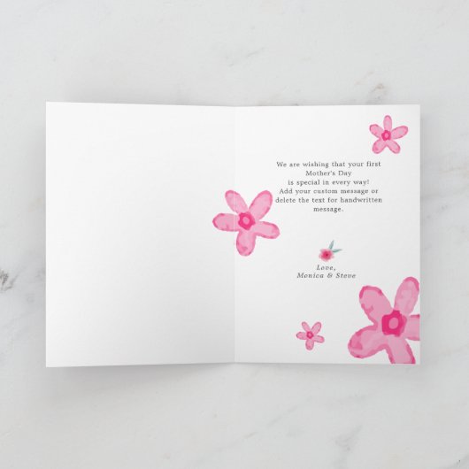 Uw eerste Moederdag Flower Photo Greep Kaart (Binnen)