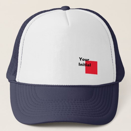 Uw eerste monogram Navy Blue Trucker Pet (Voorkant)