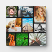 Uw eigen 9 foto-collage omwoeld zwart fotoplaat (Voorkant)