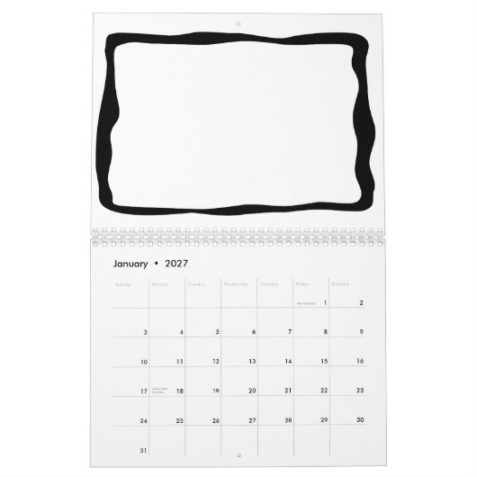 Uw eigen agenda tekenen kalender (Jan 2027)