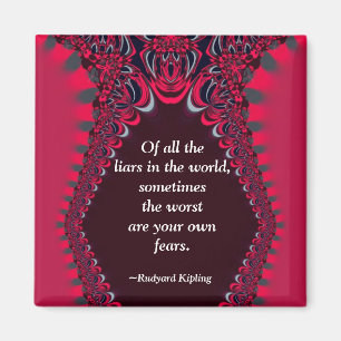 Uw eigen angst (offertes) Rood fractal Lace Magnet