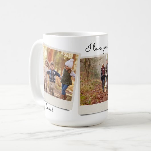 Uw eigen drie Afbeeldingen  Onmiddellijk Foto Lijs Koffiemok (Voorkant links)