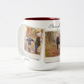 Uw eigen drie foto's & tekst | Directe foto Tweekleurige Koffiemok (Voorkant links)