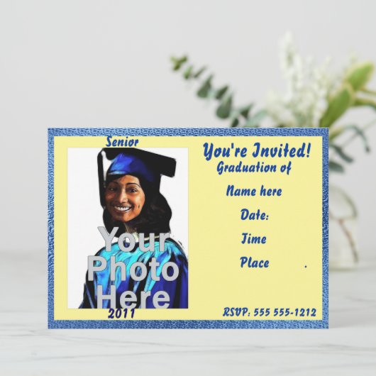 Uw eigen foto-Afstuderen nodigt u uit Kaart (Staand voorkant)