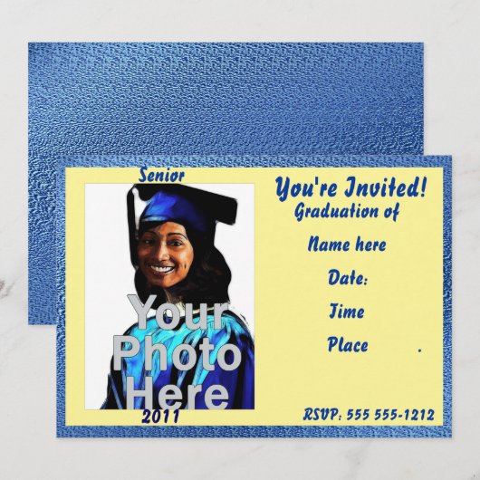 Uw eigen foto-Afstuderen nodigt u uit Kaart (Voorkant / Achterkant)