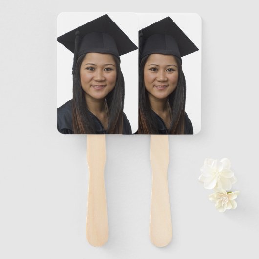 Uw eigen foto Afstuderen trouwdag Handwaaier (Voorkant en achterkant)