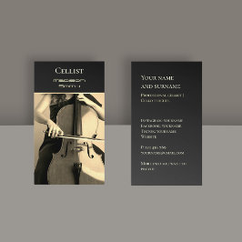 Uw eigen foto cello musicus gouden Visitekaartje