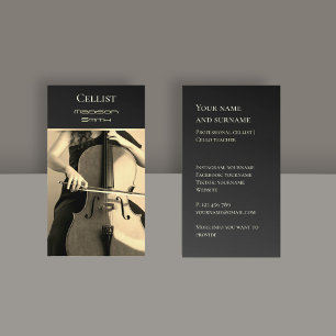 Uw eigen foto cello musicus gouden Visitekaartje